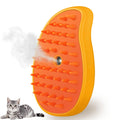Cat&Dog Steam Brush 3 in 1, Silicone Massage Grooming Brush Cleanser, Pet Hair Cleaning Brush Comb for Cats and Dogs, Steamy Pet Brush, Cat Grooming Tool, Dog Fur Remover, Pet Care Brush (Mango yellow)