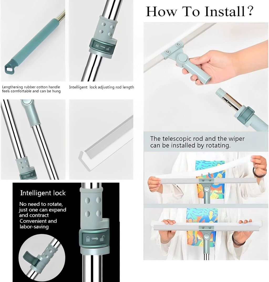 Multifunctional 180° Rotating Magic Wiper Mop