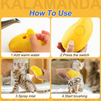 Cat&Dog Steam Brush 3 in 1, Silicone Massage Grooming Brush Cleanser, Pet Hair Cleaning Brush Comb for Cats and Dogs, Steamy Pet Brush, Cat Grooming Tool, Dog Fur Remover, Pet Care Brush (Mango yellow)