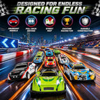 48 PCS Alloy Toy Cars Set with Storage Box & Play Mat – Pull Back Mini Die Cast Racing Cars for Kids, Educational Road Track Game,