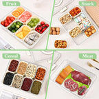 Snacks Box & Fridge Storage Boxes With 8 Serving Veggie Tray with Lid and Handle, Fridge Organizer with Removable 8 Compartment, Fridge Storage Containers (8 Compartment-1PC)