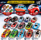 48 PCS Alloy Toy Cars Set with Storage Box & Play Mat – Pull Back Mini Die Cast Racing Cars for Kids, Educational Road Track Game,