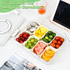 Snacks Box & Fridge Storage Boxes With 8 Serving Veggie Tray with Lid and Handle, Fridge Organizer with Removable 8 Compartment, Fridge Storage Containers (8 Compartment-1PC)