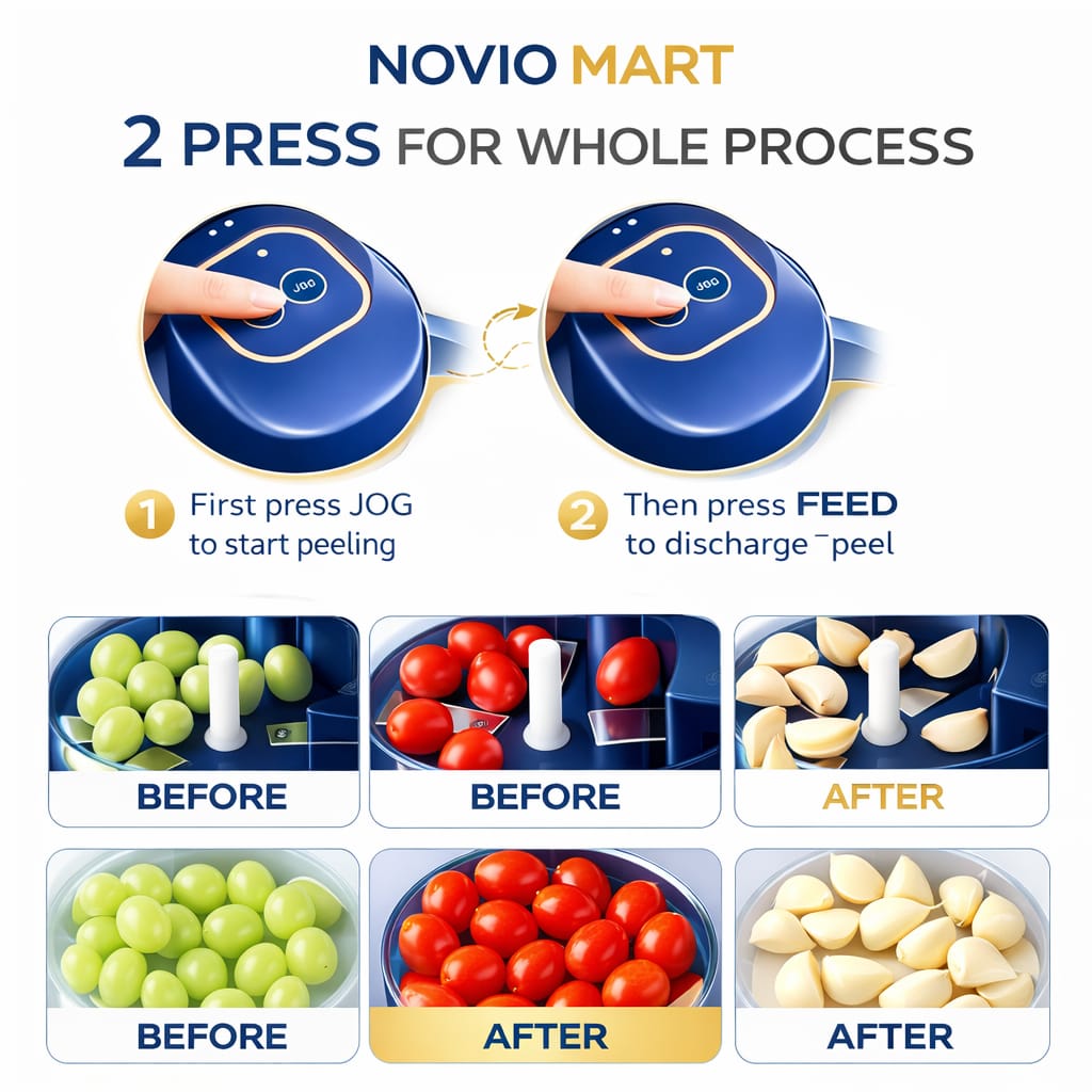 New Electric Garlic & Fruit Peeler Machine Automatic Skin Remover for Grapes, Cherry Tomatoes & Garlic One-Touch Operation, Food-Grade Materials, Easy to Clean for Home Rechargeable