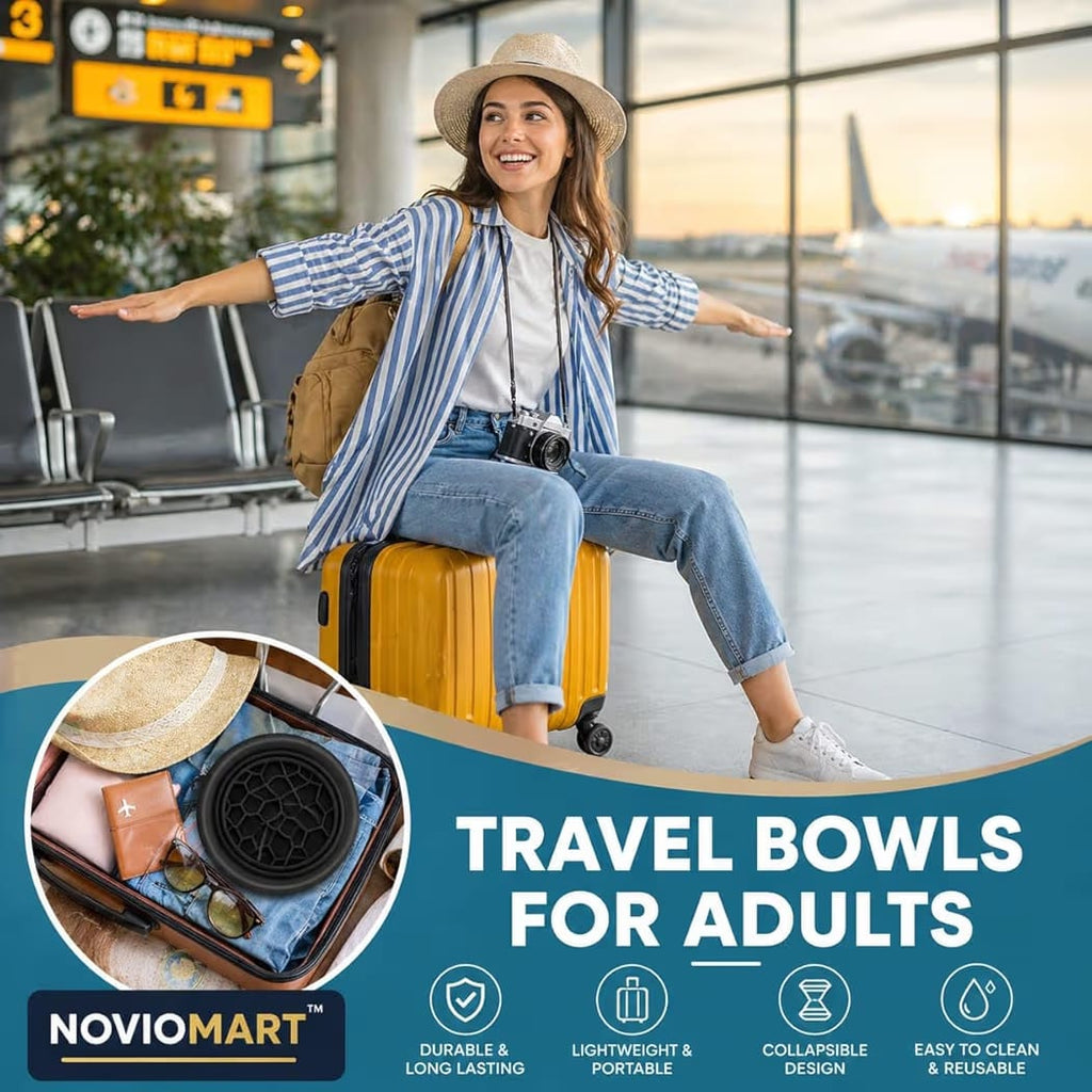 Face Bowl Collapsible Silicone Bowl for Travel & Home Use – BPA Free, Portable, Foldable