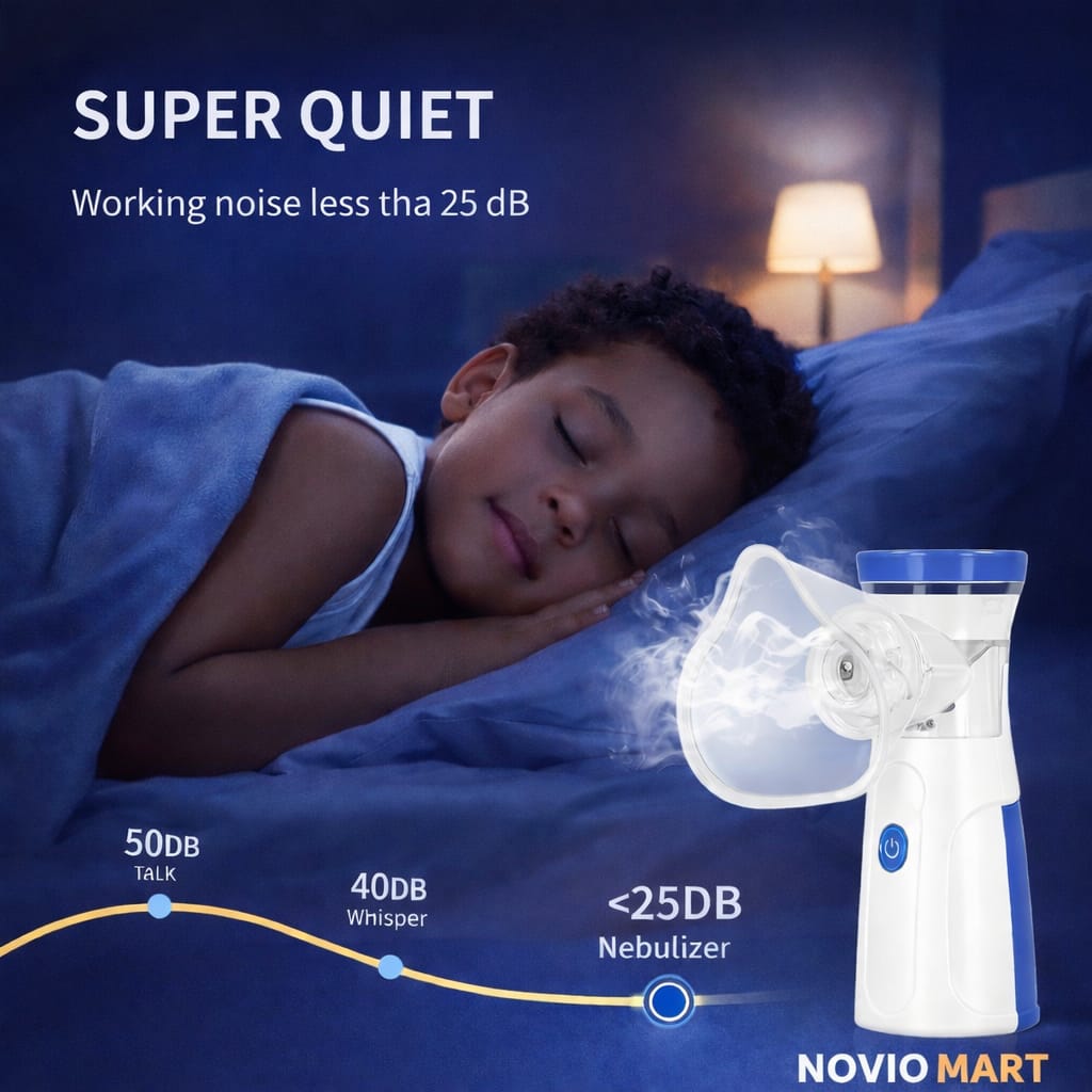Portable Mesh Nebulizer: Handheld Respiratory Care Device, Quiet & Efficient Ultrasonic Mist, Dual-Power Options Full Family Kit with BPA-Free Masks & Mouthpiece (2025 Self - Cleaning Upgraded)