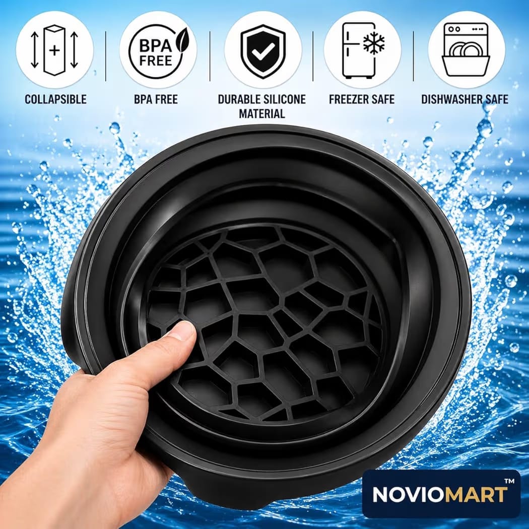 Face Bowl Collapsible Silicone Bowl for Travel & Home Use – BPA Free, Portable, Foldable