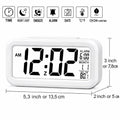 Digital Alarm Clock with Large LCD Display Compact Design for Bedside Morning Wake Up Ghadiyar, Compact Desk Table Clock for Students,Home,Bedroom, Living Room,Home Decor (White Digital)