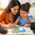 Dual Tip Colorful Art Markers Sketch Pens 24 Colors With Carrying Case For Painting Sketching Calligraphy Drawing -Twin Head Permanent Colouring Marker For Kids Adult,Multicolor Students & Artists