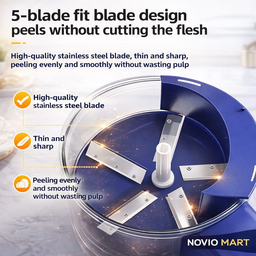 New Electric Garlic & Fruit Peeler Machine Automatic Skin Remover for Grapes, Cherry Tomatoes & Garlic One-Touch Operation, Food-Grade Materials, Easy to Clean for Home Rechargeable