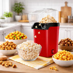 Hot Air Popper, Electric Popcorn Maker Machine 1200W,No oil needed, Healthy and Delicious Snack for Kids, Adults.Great for Holding Parties in Home (Red)