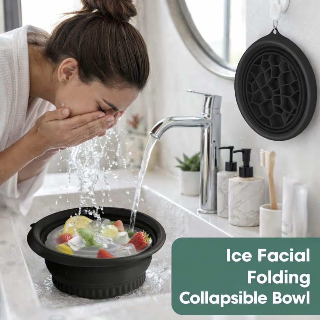 Face Bowl Collapsible Silicone Bowl for Travel & Home Use – BPA Free, Portable, Foldable