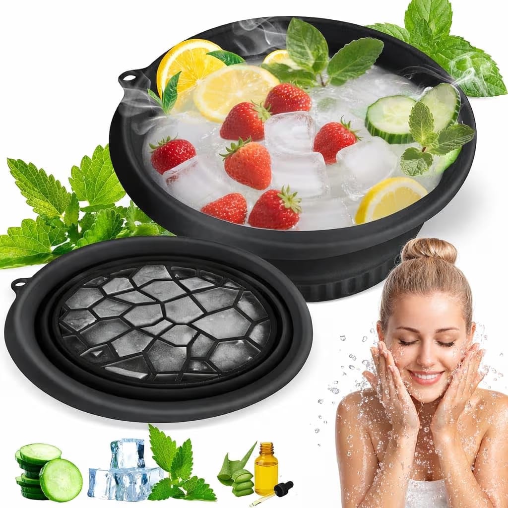Face Bowl Collapsible Silicone Bowl for Travel & Home Use – BPA Free, Portable, Foldable