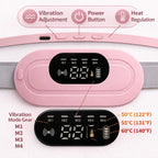 NOVIO Portable Cordless Heating Pad for Menstrual Cramps Relief, for Stomach, 3-Speed Temperature Adjustment and 4-Speed Massage Modes, Back and Belly Heating Pad for Women Pink Color